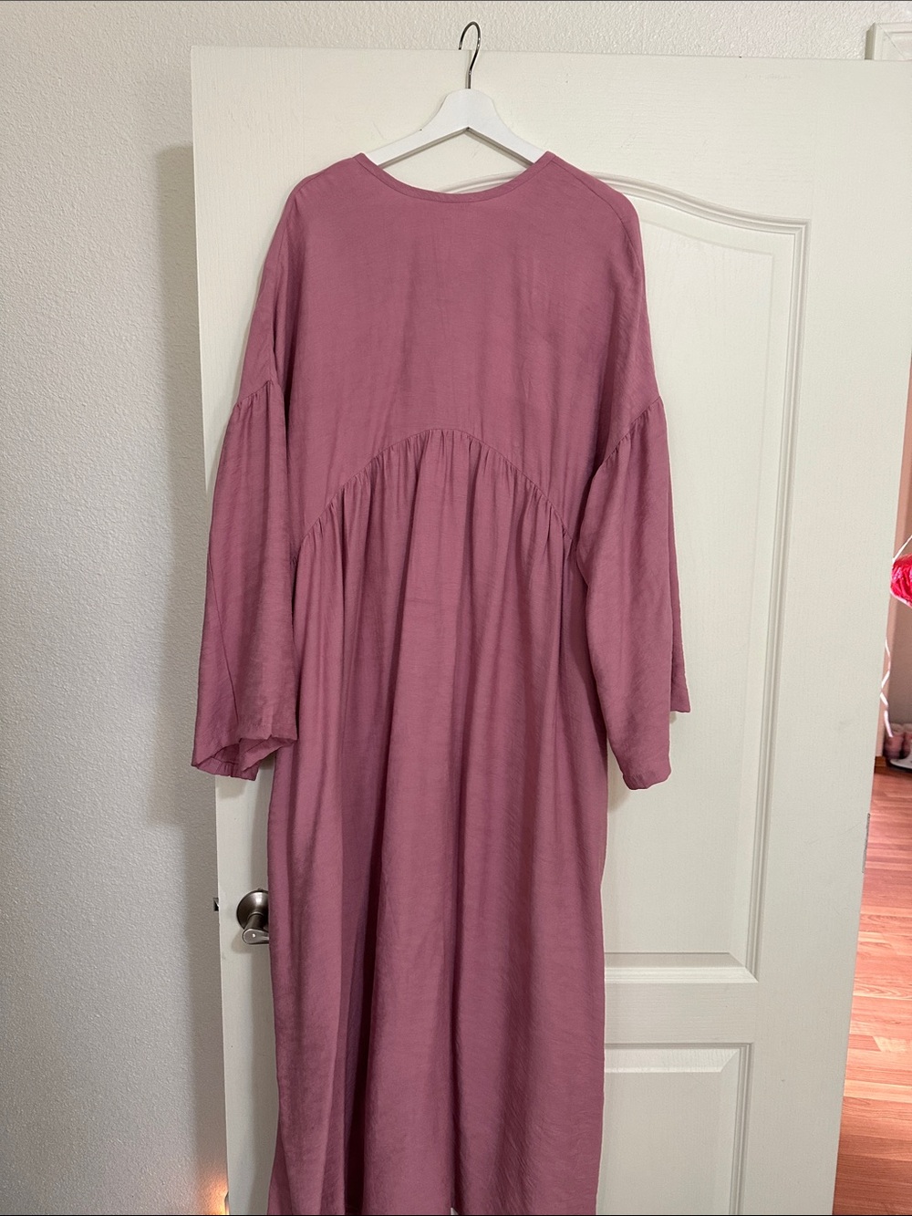 Mauve Pink Long Sleeve Maxi Dress